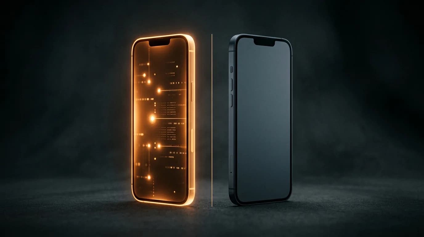 Two encrypted notebooks side by side — one iOS-only, one cross-platform